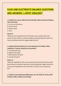 FLUID AND ELECTROLYTE BALANCE QUESTIONS &NewLine;AND ANSWERS &vert; LATEST 2026&sol;2027