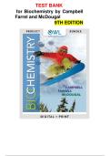 TEST BANK &NewLine;for Biochemistry by Campbell &NewLine;Farrel and McDougal &NewLine;9TH EDITION