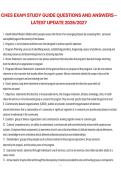 CHES Exam Study Guide Questions and Answers &ndash; Latest Update &vert; Certified Health Education Specialist &lpar;CHES&rpar; &vert; 2026&sol;2027 &vert; Comprehensive Review and Practice Material