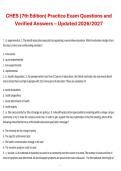 Package deal for CHES Comprehensive Exam Test Questions and 100&percnt; Correct Answers &vert; Certified Health Education Specialist &lpar;CHES&rpar; &vert; 2026&sol;2027 &vert; Complete Exam Preparation Material
