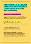 NUR 204&sol; NUR204 Exam 2 &ndash; &lpar;New 2026&sol; 2027 &NewLine;Update&rpar; Leadership and Management Review &NewLine;&vert; Questions & Answers &vert; Grade A&vert; 100&percnt; &NewLine;Correct &lpar;Verified Solutions&rpar; 