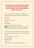 PFCCS FINAL EXAM &ndash; COMPLETE 200 ACTUAL EXAM QUESTIONS AND CORRECT VERIFIED ANSWERS&sol; ALREADY GRADED A&plus; &lpar;PEDIATRIC FUNDAMENTAL CRITICAL CARE SUPPORT