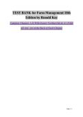 Test Bank for Farm Management 10th Edition by Ronald Kay &vert; Complete Chapters 1&ndash;22 Expert Verified Questions and Answers Study Guide