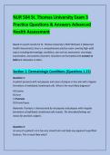 NUR 504 St&period; Thomas University Exam 3 &NewLine;Practice Questions & Answers Advanced &NewLine;Health Assessment