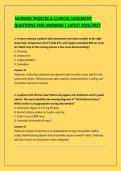 NURSING PROCESS & CLINICAL JUDGMENT  &NewLine;QUESTIONS AND ANSWERS &vert; LATEST 2026&sol;2027 