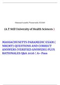 MASSACHUSETTS PARAMEDIC EXAM &lpar;NREMT&rpar; QUESTIONS AND CORRECT ANSWERS &lpar;VERIFIED ANSWERS&rpar; PLUS RATIONALES Q&A 2026 &vert; A&plus; Pass&NewLine;