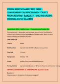 SPECIAL BASIC SCCJA CERTIFIED EXAM &ndash; &NewLine;COMPREHENSIVE QUESTIONS WITH CORRECT &NewLine;ANSWERS &lpar;LATEST 2026&sol;2027&rpar; &ndash; SOUTH CAROLINA &NewLine;CRIMINAL JUSTICE ACADEMY