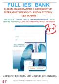 Test Bank for Clinical Manifestations and Assessment of Respiratory Disease 8th Edition by Terry Des Jardins and George G&period; Burton &vert; Complete All Chapters Questions and Answers