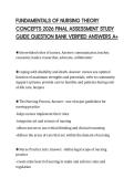 FUNDAMENTALS OF NURSING THEORY&NewLine;CONCEPTS 2026 FINAL ASSESSMENT STUDY&NewLine;GUIDE QUESTION BANK VERIFIED ANSWERS A&plus;