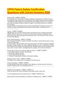 CPPS Patient Safety Certification Questions with Correct Answers 2026