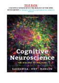 Test Bank for Cognitive Neuroscience&colon; The Biology of the Mind 5th Edition by Michael Gazzaniga&comma; Richard B&period; Ivry&comma; and George R&period; Mangun &vert; Complete Questions and Answers