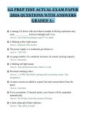 G2 PREP TEST ACTUAL EXAM PAPER&NewLine;2026 QUESTIONS WITH ANSWERS&NewLine;GRADED A&plus;