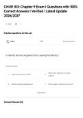 CNUR 103&colon; Chapter 9 Exam &vert; Questions with 100&percnt;&NewLine;Correct Answers &vert; Verified &vert; Latest Update&NewLine;2026&sol;2027