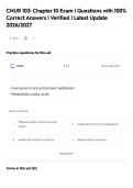 CNUR 103&colon; Chapter 10 Exam &vert; Questions with 100&percnt;&NewLine;Correct Answers &vert; Verified &vert; Latest Update&NewLine;2026&sol;2027