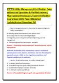 AWWA Utility Management Certification Exam&NewLine;With Actual Questions & Verified Answers&comma;&NewLine;Plus Explained Rationales&sol;Expert Verified For&NewLine;Guaranteed 100&percnt; Pass 2026&sol;Latest&NewLine;Update&sol;Instant Download Pdf