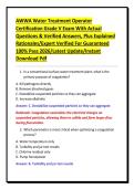 AWWA Water Treatment Operator&NewLine;Certification Grade V Exam With Actual&NewLine;Questions & Verified Answers&comma; Plus Explained&NewLine;Rationales&sol;Expert Verified For Guaranteed&NewLine;100&percnt; Pass 2026&sol;Latest Update&sol;Instant&NewLine;Download Pdf