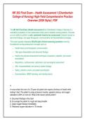 NR 302 Final Exam 2026&sol;2027 &ndash; Chamberlain College of Nursing&colon; Health Assessment I Complete Study Guide with Verified Questions and Answers &vert; Instant Pdf Download