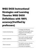 WGU D658 Instructional Strategies and Learning Theories WGU D658 Definitions 