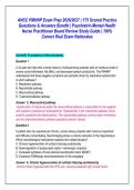 ANCC PMHNP Exam Prep 2026&sol;2027 &vert; 175 Scored Practice &NewLine;Questions & Answers Bundle &vert; Psychiatric-Mental Health &NewLine;Nurse Practitioner Board Review Study Guide &vert; 100&percnt; &NewLine;Correct Real Exam Rationales