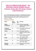 HESI A2 V2 COMPLETE EXAM 2026&sol;2027 &ndash; 300&plus; &NewLine;QUESTIONS & VERIFIED ANSWERS &lpar;Grammar&comma; &NewLine;Vocabulary&comma; Reading&comma; Math&comma; A&P&comma; Biology&comma; Chemistry&rpar; &NewLine;Instant Pdf Download