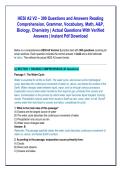 HESI A2 V2 &ndash; 300 Questions and Answers Reading &NewLine;Comprehension&comma; Grammar&comma; Vocabulary&comma; Math&comma; A&P&comma; &NewLine;Biology&comma; Chemistry &vert; Actual Questions With Verified &NewLine;Answers &vert; Instant Pdf Download