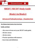 NR507&sol; NR 507 Study Guide &vert;&vert; Week 1 to Week 4 Advanced Pathophysiology &lpar;2026&sol;2027&rpar; Chamberlain &vert;&vert; Questions with Rationalized Answers&comma; 100&percnt; Guarantee passing score