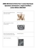 AMRI 600 Week 8 Pelvis Part 1 Latest Real Exam&NewLine;Questions and Answers &vert; Expert Verified &vert;&NewLine;Latest Edition 2026&sol;2027