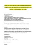 HCQM Final Exam 2026&sol;2027 Healthcare Quality Management &ndash; Complete Exam-Style Questions with Detailed Rationales &vert; 100&percnt; Verified &ndash; Pass Guaranteed &ndash; A&plus; Graded
