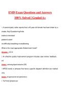 EMD Complete Questions and Guide Answers &lpar;Latest 2026&sol;2027 Update&rpar; 100&percnt; Verified Graded A&plus;