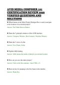 AVID MEDIA COMPOSER 101 &NewLine;CERTIFICATION REVIEW 2026 &NewLine;VERIFIED QUESTIONS AND &NewLine;SOLUTIONS