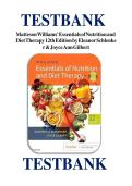  test bank for Williams' Essentials of Nutrition and Diet Therapy&comma; 12th Edition by Eleanor Schlenker and Joyce Ann Gilbert&period; all 25 chapters complete