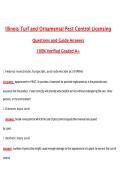 Illinois Turf and Ornamental Pest Control Licensing &lpar;Latest 2026&sol;2027 Update&rpar; Complete Questions and Guide Answers&comma; 100&percnt; Verified Graded A&plus;