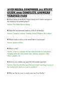 AVID MEDIA COMPOSER 101 STUDY &NewLine;GUIDE 2026 COMPLETE ANSWERS &NewLine;VERIFIED PASS