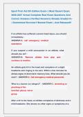 Sport First Aid 5th Edition Exam &vert;&vert; Most Recent Exam &NewLine;2026-2027 Actual Complete Real Exam Questions And &NewLine;Correct Answers &lpar;Verified Answers&rpar; Already Graded A&plus; &NewLine;&vert; Guaranteed Success&excl;&excl; Newest Exam &vert; Just Released&excl;&excl; 