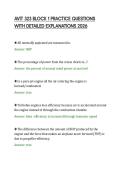 AVIT 323 BLOCK 1 PRACTICE QUESTIONS &NewLine;WITH DETAILED EXPLANATIONS 2026 