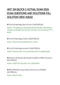 AVIT 324 BLOCK 2 ACTUAL EXAM 2026 &NewLine;EXAM QUESTIONS AND SOLUTIONS FULL &NewLine;SOLUTION VIEW AHEAD