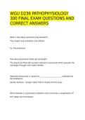 WGU D236 PATHOPHYSIOLOGY 300 FINAL EXAM QUESTIONS AND CORRECT ANSWERS &NewLine;&NewLine;