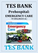 Updated Latest 2026 2027 Test Bank For Prehospital Emergency Care 11th Edition By Joseph J Mistovich Complete Questions And Answers Comprehensive EMS Paramedic Emergency Medical Services Trauma Assessment Prehospital Care Study Resource&NewLine;