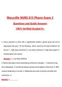 Maryville NURS 615 Pharm Exam 3 &lpar;Latest 2026&sol;2027 Update&rpar; Complete Questions and Guide Answers&comma; 100&percnt; Verified Graded A&plus;