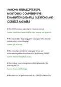 AWHONN INTERMEDIATE FETAL &NewLine;MONITORING COMPREHENSIVE &NewLine;EXAMINATION 2026 FULL QUESTIONS AND &NewLine;CORRECT ANSWERS
