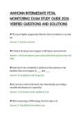 AWHONN INTERMEDIATE FETAL &NewLine;MONITORING EXAM STUDY GUIDE 2026 &NewLine;VERIFIED QUESTIONS AND SOLUTIONS 