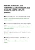 AWHONN INTERMEDIATE FETAL &NewLine;MONITORING EXAMINATION SCRIPT 2026 &NewLine;COMPLETE QUESTION SET WITH &NewLine;ANSWERS
