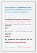 Washington State HCA Knowledge Exam 2026 &vert;&vert; Most &NewLine;Recent Exam 2026-2027 Actual Complete Real Exam Questions &NewLine;And Correct Answers &lpar;Verified Answers&rpar; Already Graded A&plus; &vert; &NewLine;Guaranteed Success&excl;&excl; Newest Exam &vert; Just Released&excl;&excl;