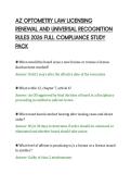 AZ OPTOMETRY LAW LICENSING &NewLine;RENEWAL AND UNIVERSAL RECOGNITION &NewLine;RULES 2026 FULL COMPLIANCE STUDY &NewLine;PACK