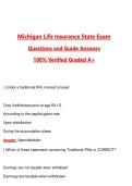 Michigan Life Insurance State Exam &lpar;Latest 2026&sol;2027 Update&rpar; Complete Questions and Guide Answers&comma; 100&percnt; Verified Graded A&plus;
