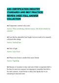 AXIS CERTIFICATION INDUSTRY &NewLine;STANDARDS AND BEST PRACTICES &NewLine;REVIEW SHEET FULL ANSWER &NewLine;COLLECTION 