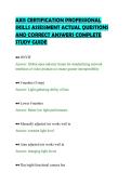 AXIS CERTIFICATION PROFESSIONAL &NewLine;SKILLS ASSESSMENT ACTUAL QUESTIONS &NewLine;AND CORRECT ANSWERS COMPLETE &NewLine;STUDY GUIDE