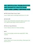 AXIS CERTIFICATION TROUBLESHOOTING &NewLine;AND DIAGNOSTICS PRACTICE EXAM &NewLine;STUDY GUIDE CORRECT RESPONSES PACK