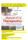 Updated Latest 2026 2027 Test Bank For Phillips Manual Of IV Therapeutics Evidence Based Practice For Infusion Therapy Complete Questions And Answers Comprehensive Intravenous Therapy Infusion Nursing Medication Safety Vascular Access Clinical Practice St