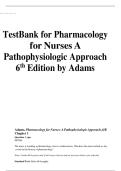 Updated Latest 2026 2027 Test Bank For Pharmacology For Nurses A Pathophysiologic Approach 6th Edition By Michael Adams Complete Questions And Answers Comprehensive Pathophysiology Based Pharmacology Drug Therapy Medication Safety Clinical Nursing Pharmac